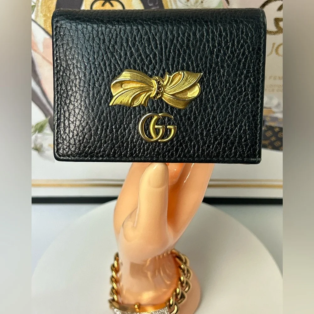 GUCCI GG Marmont Bow Leather Compact Wallet 🤩🔥 - Picture 17 of 17